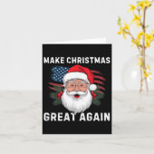 Maak kerst weer geweldig Kerstman Grappig Trump Ke Kaart (Gele Bloem)