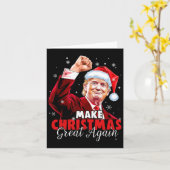 Maak kerst weer geweldig Kerstman Grappig Trump Ke Kaart (Gele Bloem)