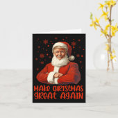 Maak kerst weer geweldig Kerstman Grappig Trump Ke Kaart (Gele Bloem)