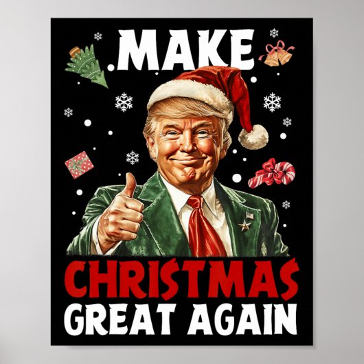 Maak kerst weer geweldig Kerstman Grappig Trump Ke Poster (Voorkant)