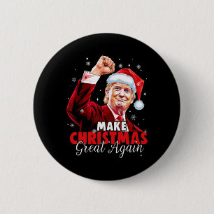 Maak kerst weer geweldig Kerstman Grappig Trump Ke Ronde Button 5,7 Cm