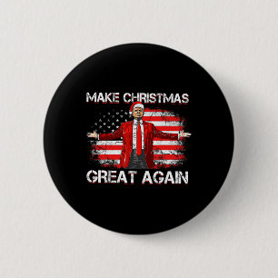 Maak kerst weer geweldig Kerstman Grappig Trump Ke Ronde Button 5,7 Cm