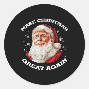 Maak kerst weer geweldig Kerstman Grappig Trump Ke Ronde Sticker