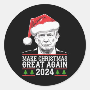 Maak kerst weer geweldig Kerstman Grappig Trump Ke Ronde Sticker