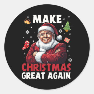 Maak kerst weer geweldig Kerstman Grappig Trump Ke Ronde Sticker