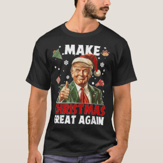 Maak kerst weer geweldig Kerstman Grappig Trump Ke T-shirt