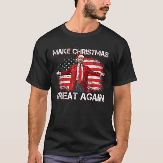 Maak kerst weer geweldig Kerstman Grappig Trump Ke T-shirt (Voorkant)