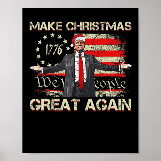 Maak kerst weer geweldig Kerstman Trump Kerstmis w Poster (Voorkant)