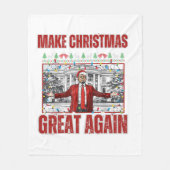 Maak kerst weer geweldig Kerstmis weer grappig pap Fleece Deken (Voorkant)