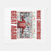 Maak kerst weer geweldig Kerstmis weer grappig pap Fleece Deken (Voorkant (Horizontaal))