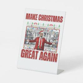 Maak kerst weer geweldig Kerstmis weer grappig pap Reclamebord Met Voetstuk