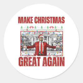 Maak kerst weer geweldig Kerstmis weer grappig pap Ronde Sticker