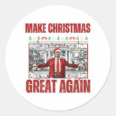 Maak kerst weer geweldig Kerstmis weer grappig pap Ronde Sticker (Voorkant)