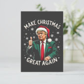 Maak kerst weer geweldig Lelijke kersttrui Trump Bedankkaart (Staand voorkant)