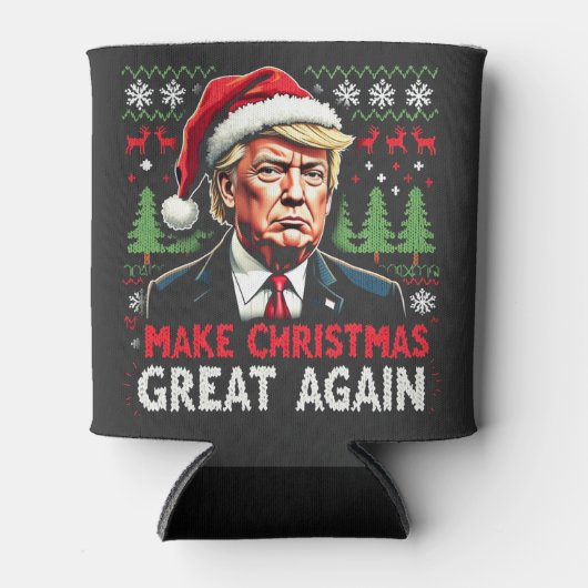 Maak kerst weer geweldig Lelijke kersttrui Trump Blikjeskoeler (Voorkant)