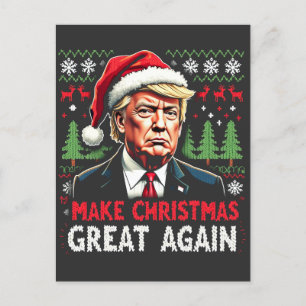 Maak kerst weer geweldig Lelijke kersttrui Trump Briefkaart