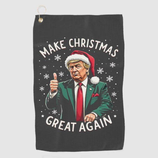 Maak kerst weer geweldig Lelijke kersttrui Trump Golfhanddoek (Voorkant)