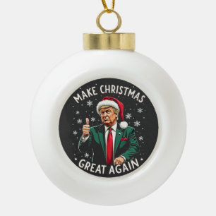 Maak kerst weer geweldig Lelijke kersttrui Trump Keramische Bal Ornament