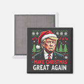 Maak kerst weer geweldig Lelijke kersttrui Trump Magneet (Voorkant / Achterkant)
