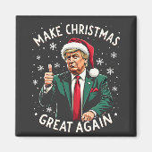 Maak kerst weer geweldig Lelijke kersttrui Trump Magneet (Voorkant)
