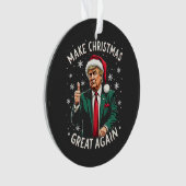 Maak kerst weer geweldig Lelijke kersttrui Trump Ornament (voorkant)