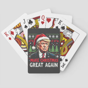 Maak kerst weer geweldig Lelijke kersttrui Trump Pokerkaarten