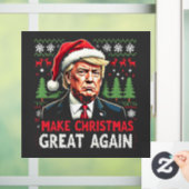 Maak kerst weer geweldig Lelijke kersttrui Trump Raamsticker (Huis)
