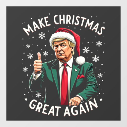 Maak kerst weer geweldig Lelijke kersttrui Trump Raamsticker (Vel)