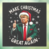 Maak kerst weer geweldig Lelijke kersttrui Trump Raamsticker (Vel 3)