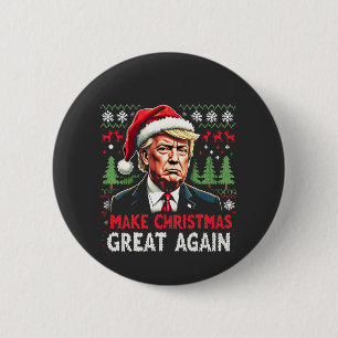 Maak kerst weer geweldig Lelijke kersttrui Trump Ronde Button 5,7 Cm