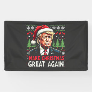 Maak kerst weer geweldig Lelijke kersttrui Trump Spandoek