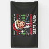 Maak kerst weer geweldig Lelijke kersttrui Trump Spandoek (Verticaal)