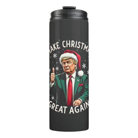 Maak kerst weer geweldig Lelijke kersttrui Trump Thermosbeker (Voorkant)