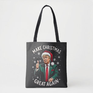 Maak kerst weer geweldig Lelijke kersttrui Trump Tote Bag