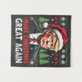 Maak kerst weer geweldig Lelijke kersttrui Trump Wandkleed (Voorkant (horizontaal))