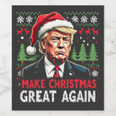 Maak kerst weer geweldig Lelijke kersttrui Trump Wijn Etiket (Enkel label)