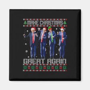 Maak kerst weer geweldig lelijke truien Trump Dan Magneet