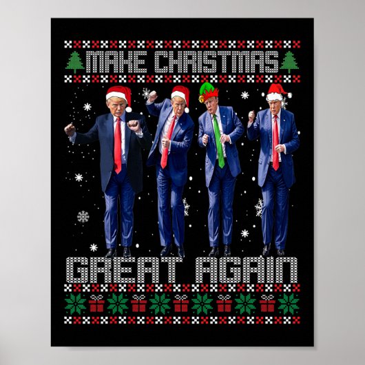 Maak kerst weer geweldig lelijke truien Trump Dan Poster (Voorkant)