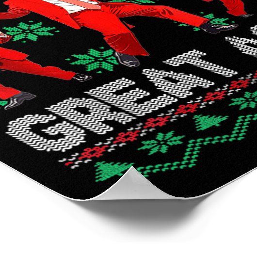 Maak kerst weer geweldig Santa Trump Dance Kerstmi Poster (Hoek)