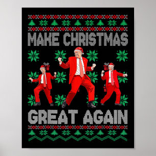 Maak kerst weer geweldig Santa Trump Dance Kerstmi Poster