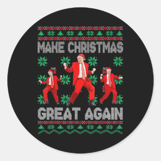 Maak kerst weer geweldig Santa Trump Dance Kerstmi Ronde Sticker