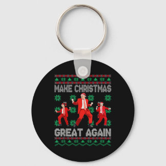 Maak kerst weer geweldig Santa Trump Dance Kerstmi Sleutelhanger