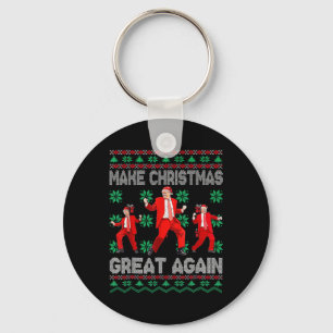 Maak kerst weer geweldig Santa Trump Dance Kerstmi Sleutelhanger