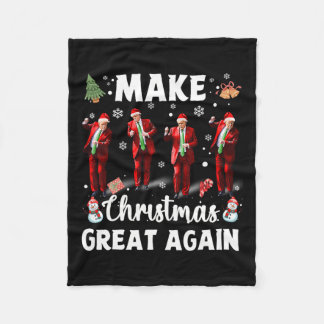 Maak kerst weer geweldig Santa Trump-dans Fleece Deken