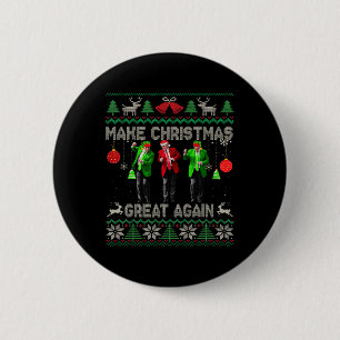 Maak kerst weer geweldig Santa Trump dans lelijk Ronde Button 5,7 Cm