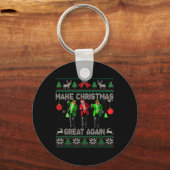 Maak kerst weer geweldig Santa Trump dans lelijk Sleutelhanger (Voorkant)