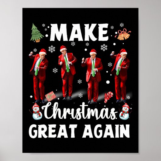 Maak kerst weer geweldig Santa Trump-dans Poster (Voorkant)