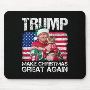 Maak kerst weer geweldig Santa Trump USA Vlag XM Muismat
