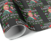 Maak kerst weer geweldig Santa Trump Xmas lelijk Cadeaupapier (Rol Hoek)