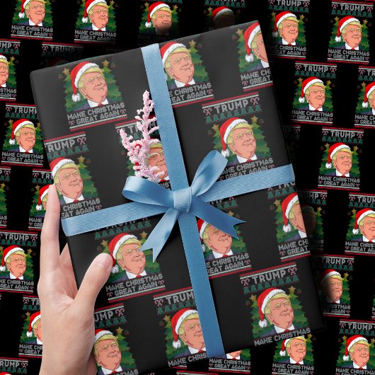 Maak kerst weer geweldig Santa Trump Xmas lelijk Cadeaupapier